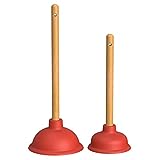 Nirox 2er Set Saugglocke - Pümpel mit 110 & 140 mm Durchmesser - Pömpel mit starker Saugleistung - Abflussstampfer inkl. Holzgriffe - Chemiefreier Ausgussreiniger