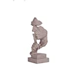 Abstrakte Skulptur Statue Sandstein Harz Keep Silent für Zuhause Desktop Bücherregal Büro Dekoration 31,5 cm (braun)