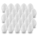 MCE-Commerce A636025-1 Kunststoff Eier 6 cm, 25 Stück, zum Basteln und Dekorieren an Ostern, Weiss