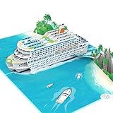 MOKIO® Pop-Up Karte Reise – Kreuzfahrschiff – 3D Grußkarte für eine Kreuzfahrt, Schiffsreise oder Urlaub, Schiff Reisegutschein zum Geburtstag