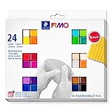 STAEDTLER 8023 C24-1 soft ofenhärtende Modelliermasse. Kartonetui mit 24 sortierten Basic-Farben, 24 Halbblöcke à 25 g