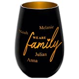 Laserfy Windlicht - We Are Family - schwarz / Gold - mit Namen personalisierbar, Weiß