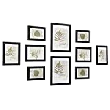 SONGMICS Bilderrahmen, 10-er Set Fotorahmen - 2 STK. 20 x 25 cm, 4 STK. 13 x 18 cm und 4 STK. 10 x 15 cm, aus Holzfaserplatten, Weihnachten, schwarz RPF310H
