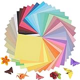 Origami Papier 50 Farben 100 Blatt 15 x 15 cm - Doppelseitiges farbiges Origami-Set zum Basteln und Gestalten