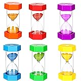 Aokyom 6 Stück Zeitmesser Sanduhren Anti Fall Buntes Sanduhren Set Sanduhren Eieruhren 1 3 5 10 15 30 Minuten Timer für Kinder Schule,Kinder zähneputzen,Kita,Büro,Spiel Requisiten