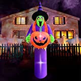DomKom 3 m Halloween Aufblasbare Dekoration,Riesige Halloween hexe ,mit integrierten LED-Leuchten Holiday Blow Up Yard Dekorationen, für Halloween Holiday Party, Outdoor, Garden, Yard Rasen Decor