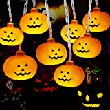 Kürbis Lichterkette Halloween, 20 LED Lichterketten Batterie Kürbis Lichter Halloween Weihnachtsfeiertag Party Dekoration