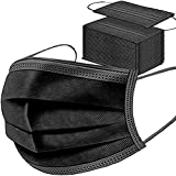SYMTEX 100 Stück Schwarze Medizinisch Chirurgische Masken Type IIR Mundschutzmasken OP Maske 3-lagig Mundschutz Gesichtsmaske Einwegmaske mund und nasenschutz