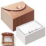 25 Blatt kleine Briefumschläge mit 25 Blatt blanko Papier Karten,10.6×7.6 cm Kuvert mit Karten Kraftpapier Briefumschläge für Geburtstagsfeier Einladung Dankeskarten (Best Wish)