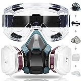 WOCVRYY Atemschutzmaske Wiederverwendbare Atemschutzmasken Gasmaske with Filter Complete Protective Glasses Filter Mats Filter Cartridges and Filter Caps Suitable für Malerei, Arbeiten, Basteln