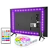 Led TV Hintergrundbeleuchtung, BASON USB LED Streifen 2.5m/8.2ft für 32-58 Zoll, DIY RGB Led Strip TV Led Beleuchtung mit Fernbedienung für Fernseher PC Cinema Dekoration