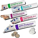 MIX SET Nr. 4: Geld- & Geschenkröhrchen im Medikamenten-Stil | 5 lustige Motive zum Geld-verschenken | Geldgutschein Zeugnisausgabe Hochzeit Konfirmation Jugendweihe Umzug oder | by Scherzboutique