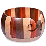 Coopay Garnschüssel, Wollhalter, Garnhalter aus Holz für Strick- und Häkelprojekte, schöne Qualität, Wollknäul-Organizer, weiche, glatte Oberfläche, schützt Wolle, verhindert Verheddern, groß