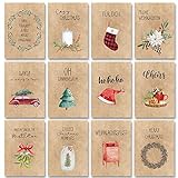 Weihnachtskarten Set (32 Stück) mit unterschiedlichen Motiven - A6, für Weihnachten - Eine Christmas Postkarte für jeden deiner Liebsten - Coole Weihnachtspostkarten mit und ohne Sprüche