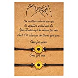Sonnenblumen Bracelet, 2 Stück Boho Freundschaftsarmband, Damen Armband Freundschaft, Sunflower Bracelet, für Freunde Paar Familie Frauen Mädchen Mutter Tochter Geschenk