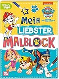 PAW Patrol Kindergartenheft: Mein liebster Malblock: Mehr als 60 großflächige Malvorlagen | mit Rubble, Marshall und Co. für Kinder ab 3 Jahren