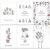 the lazy panda card company 36 x umweltfreundliche Doodle Weihnachtskarten aus recyceltem Papier (36 Stück)