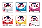 STAEDTLER 8030 AMZ 07 - Fimo Kids Glitter Modelliermasse, 6 Blöcke, 42 g, Glitzer, glitter - 6 blöcke