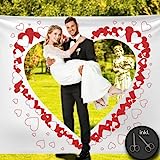 XXL Hochzeitsherz zum Ausschneiden | 200 x 180 cm | inkl. 2 Scheren | Just Married | Herz zum Ausschneiden Hochzeit | Hochzeitsspiele für das Brautpaar | Standesamt Deko und Überraschung