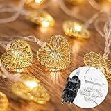 CozyHome Herz Lichterkette Gold Strom – 5m & 20 LED Warmweiß Stecker I innen I Verlobung Hochzeitsdeko Tisch Deko I Lichtetterkette Lichterketten I Fairy Lights