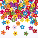 Naler 120 x Fliz Blüten Bunte Stoff Blümchen Deko Blumen für Kinkder Basteln - 2,8 cm