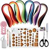 JUYA Papier Quilling Kits mit 30 Farben 600 Strips und 8 Werkzeuge Rosa Werkzeuge, Papierbreite 3mm