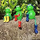 Deko Garten Frosch Figuren, 3 Stück Gartendeko Statue, Tiere Ornament Gartenfigur Für Außen, Harz Statue Bauernhof Balkon Wohnzimmer Office Deko (B)