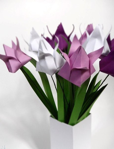 Origami Tulpen falten - Anleitung-dekoking-com