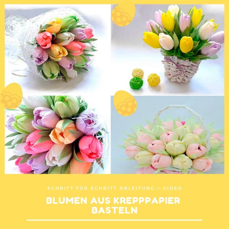 Tulpen aus Krepppapier basteln