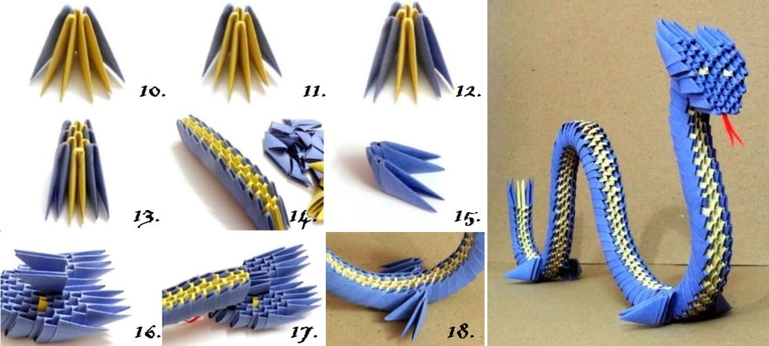 Origami Drachen falten - Anleitung