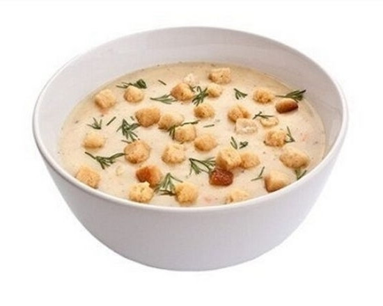 Hühnercremesuppe mit geschmolzenem Käse