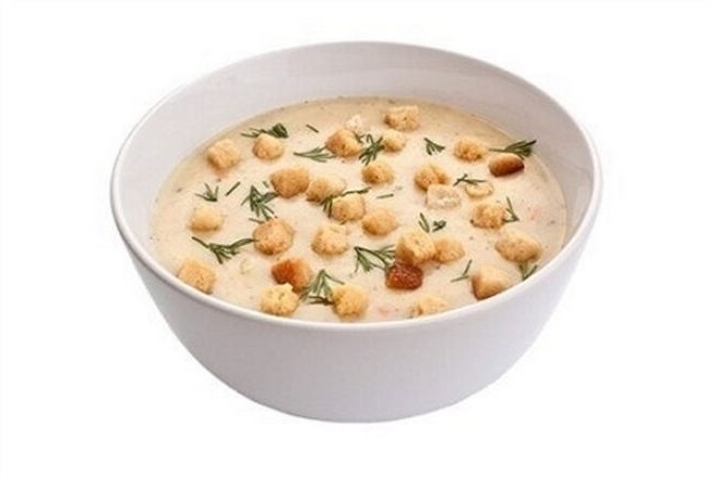 Hühnercremesuppe mit geschmolzenem Käse